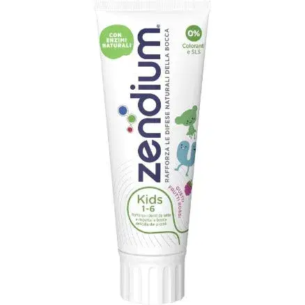 Zendium Dentifricio Kids 1-6 Anni Gusto Frutti Rossi 75ml