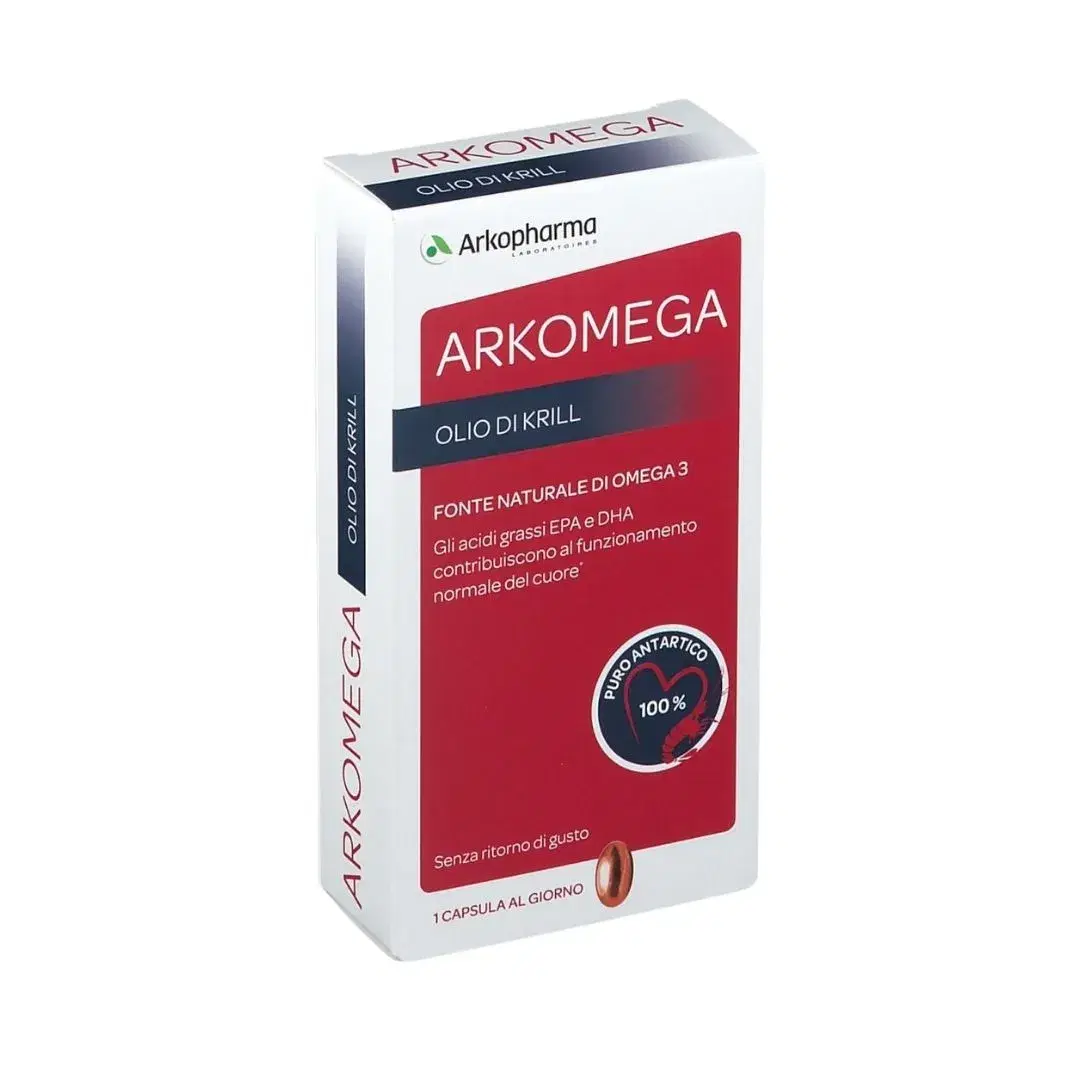 Arkomega Olio Di Krill Integratore per il Normale Funzionamento del Cuore 30 cps