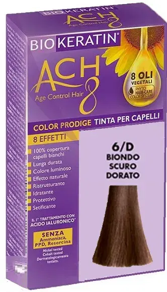 Biokeratin Ach8 Tinta per Capelli Biondo Scuro Dorato 6/D