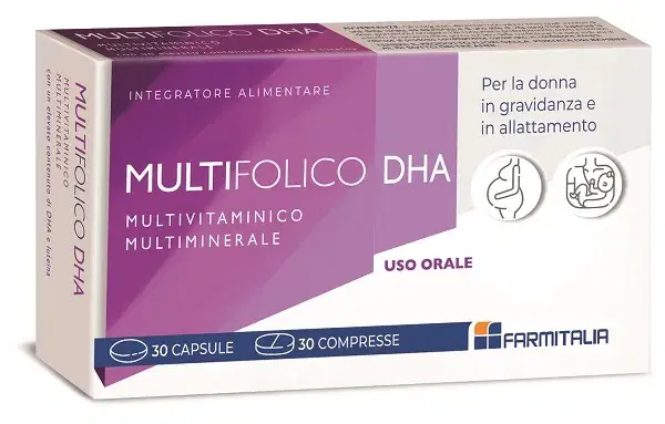 Multifolico DHA Integratore Multivitaminico e Multiminerale 60 Capsule