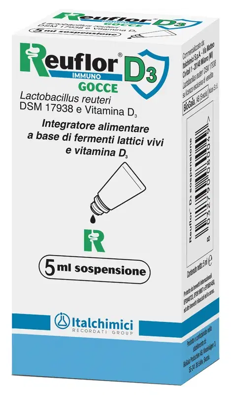 Reuflor D3 Integratore in Gocce per l'Equilibrio della Flora Intestinale 5 ml