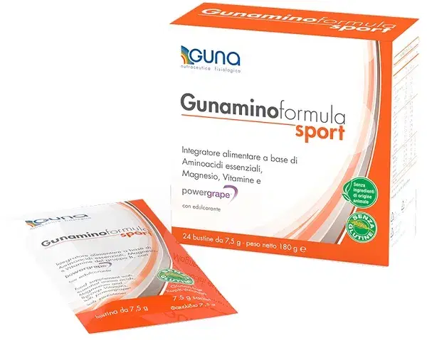 Gunamino Formula Sport Integratore di Aminoacidi, Sali e Vitamine 24 Buste