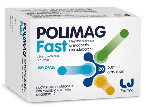 PolimagFAST Integratore Alimentare di Magnesio 20 Bustine Orosolubili