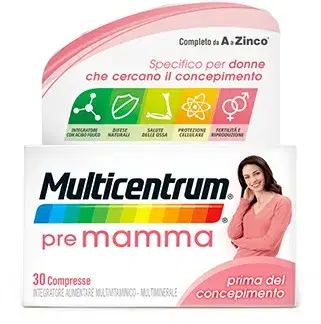 Multicentrum Pre-Mamma Integratore Multivitaminimo e Multiminerale 30 compresse