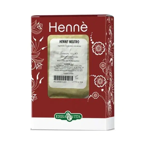 Erba Vita Hennè Colorante Naturale per Capelli Neutro 100 g