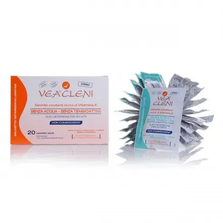 VEA Linea Pelli Sensibili Cleni Salviettine Detergenti 20 Bustine Monodose