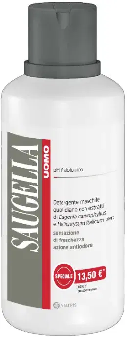 Saugella Uomo Detergente Intimo Quotidiano Maschile Ph Fisiologico 500 ml
