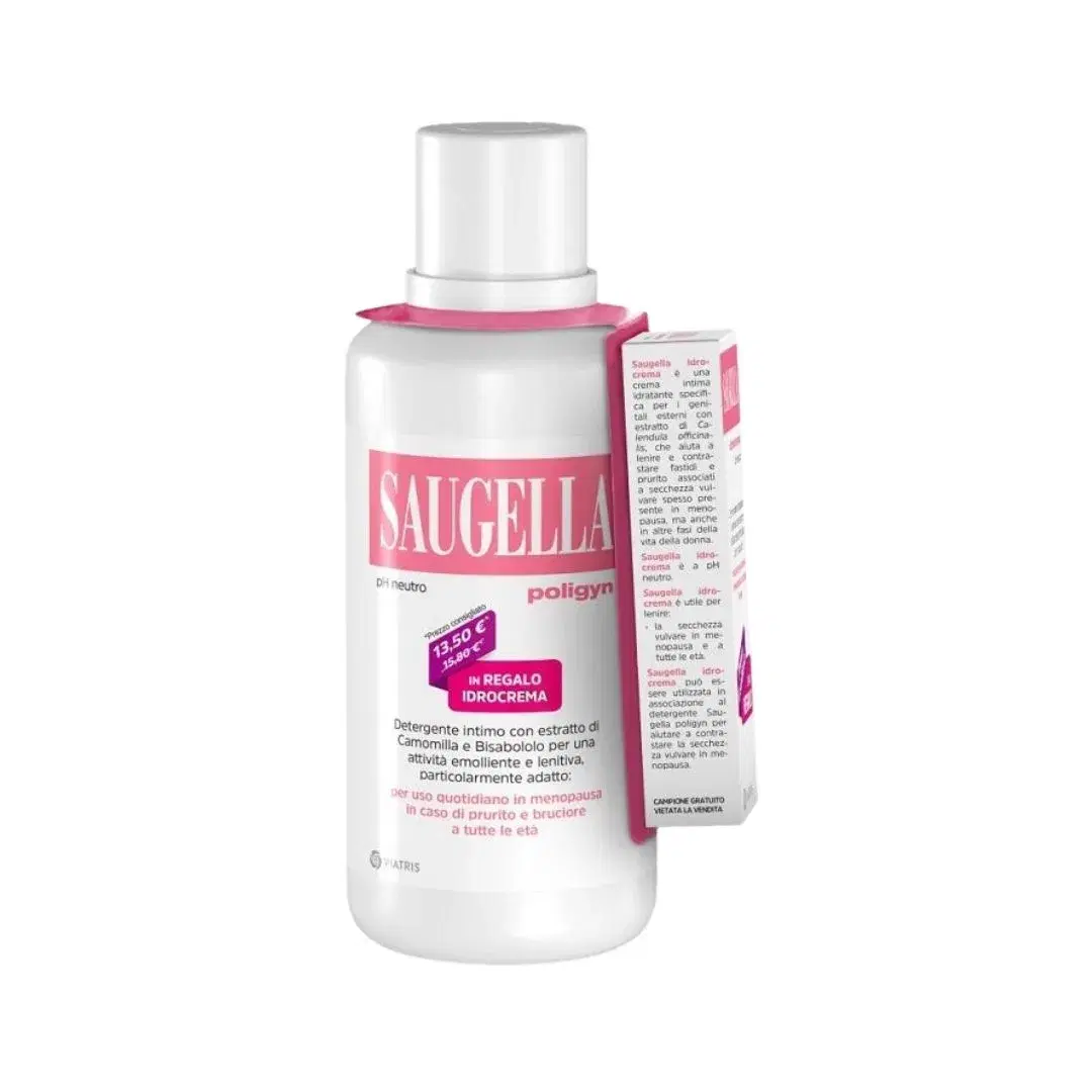 Saugella Poligyn Detrgente Intimo 500 ml + Saugella Idrocrema Crema Intima 10 ml