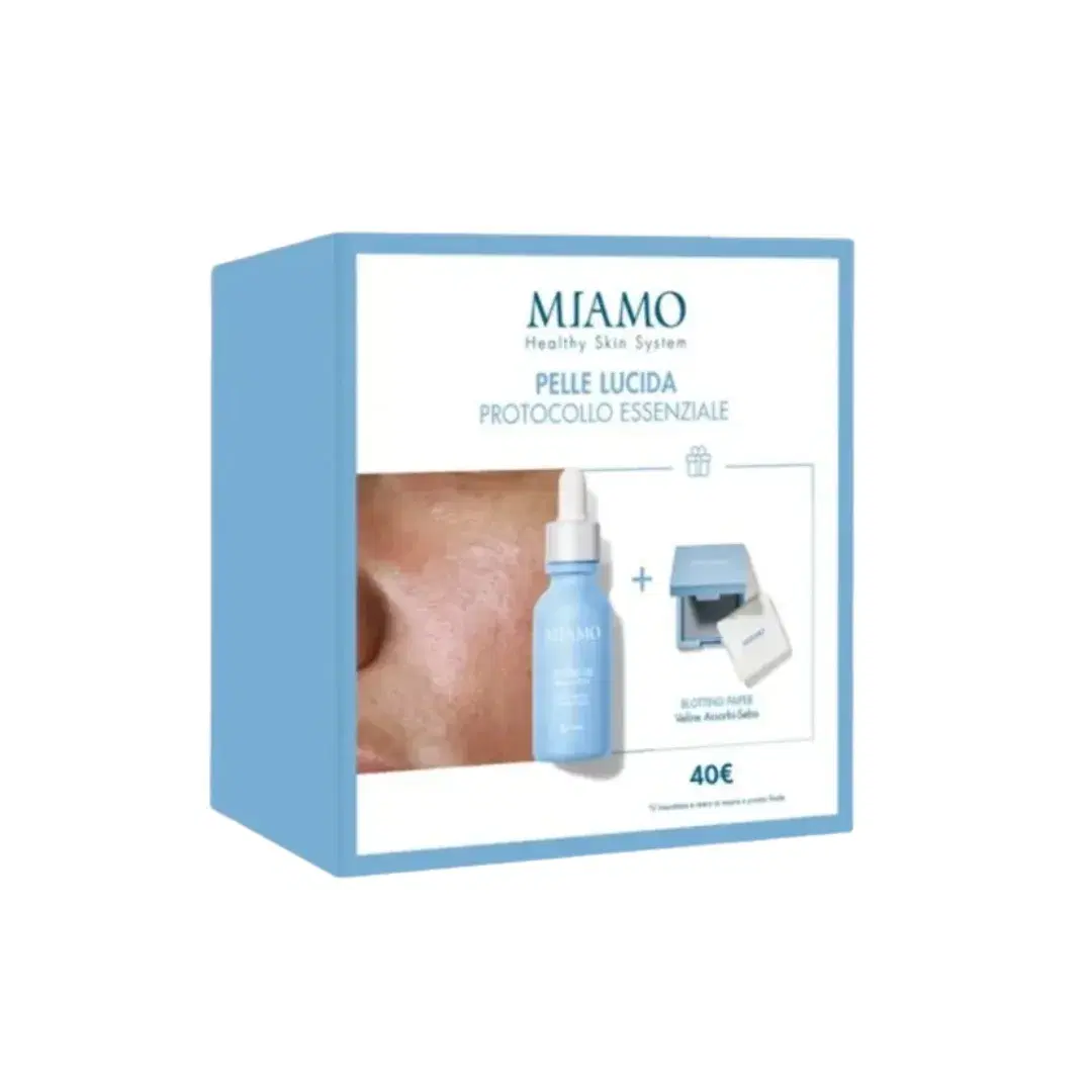 Miamo Cofanetto 2025 Protocollo Pelle Lucida 1 Oil Free Gel 30 ml + 1 Blotting Paper