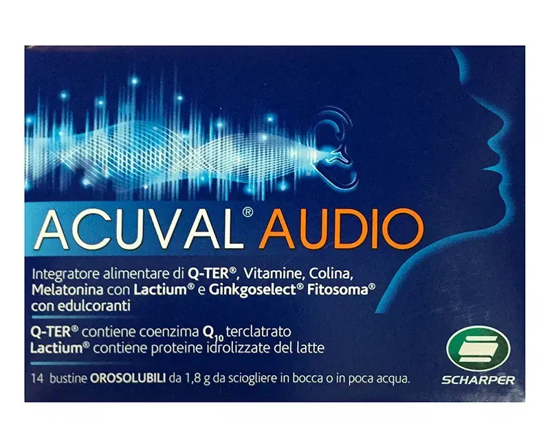 Scharper Linea Vitamine Minerali Acuval 400 Audio Integratore Alimentare 14Buste