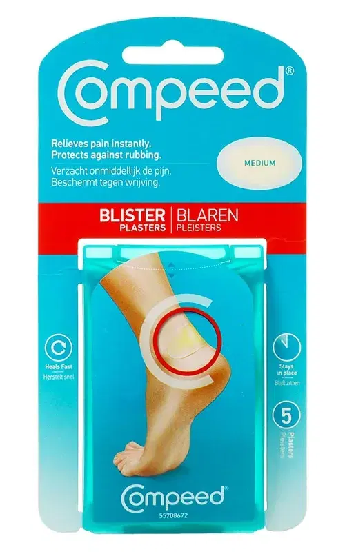Compeed Linea Protezione Guarigione Vesciche 5 Cerotti per Tallone Dual Pack