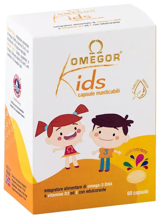 Omegor Kids Integratore di Omega 3 e Vitamine 60 Capsule Masticabili