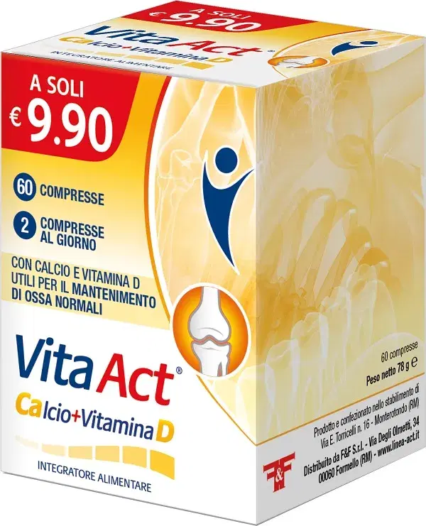 Vita Act Calcio + Vitamina D Integratore Alimentare 60 Compresse