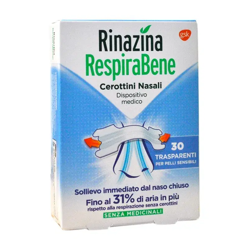 Gsk Linea Dispositivi Medici Rinazina Respirabene 30 Cerotti Nasali Trasparenti