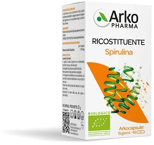 Arkocapsule Spirulina BIO Integratore Ricostituente 45 Capsule