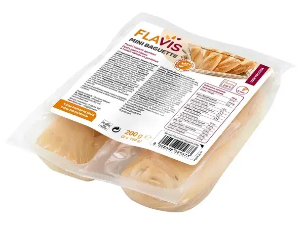 Flavis Mini Baguette Panini Bianchi Aproteici 2x100 g