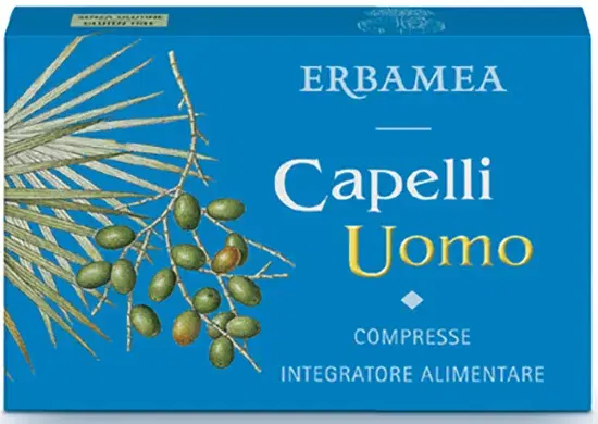 Erbamea Capelli Uomo Integratore per la Bellezza dei Capelli dell'uomo 24 Cpr