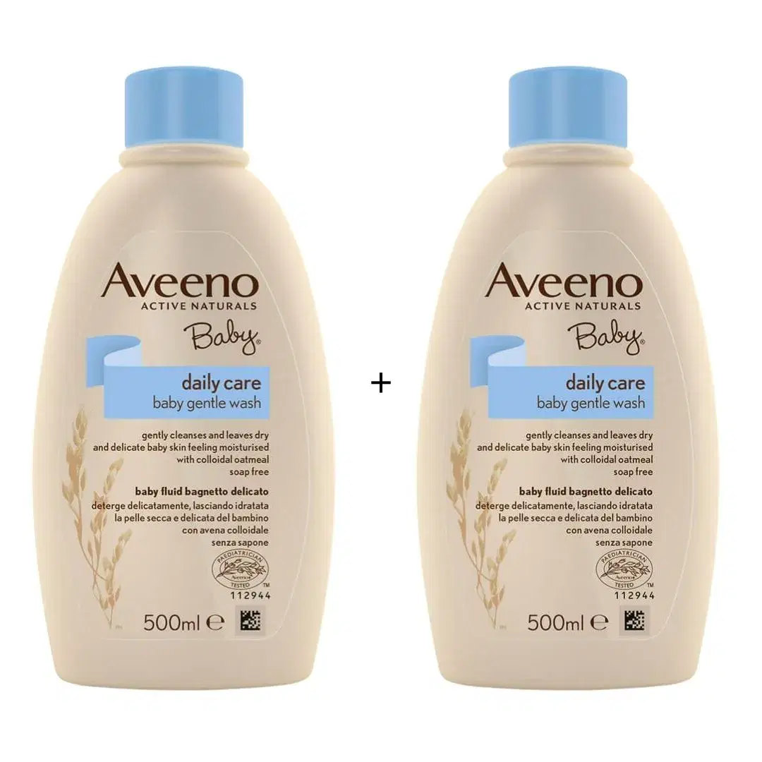 Aveeno Baby Daily Care Bagnoschiuma Delicato Viso e Corpo 2 x 500 ml