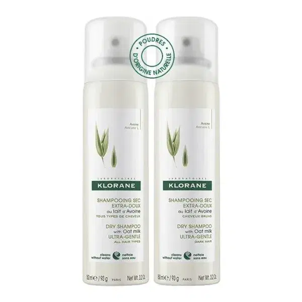 Klorane Shampoo Secco all'Avena Extra-Delicato 2x150 ml