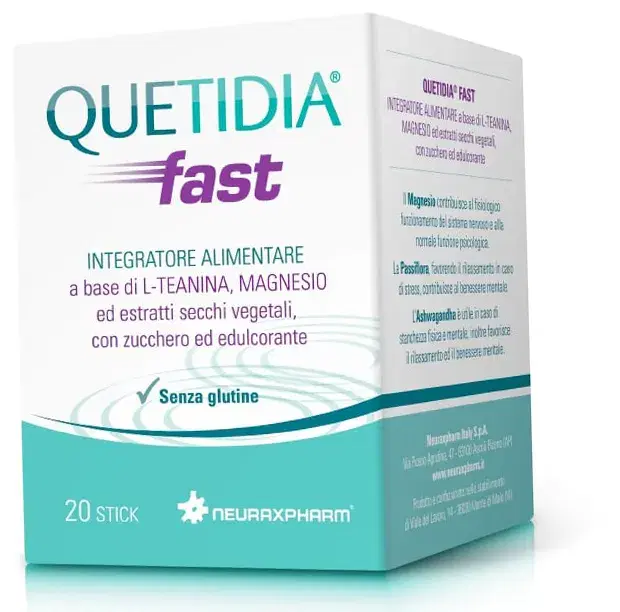 Quetidia Fast Integratore per il Sistema Nervoso e Funzione Psicologica 20 Stick