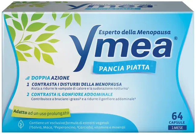 Ymea Pancia Piatta Integratore Menopausa per il Gonfiore Addominale 64 Capsule