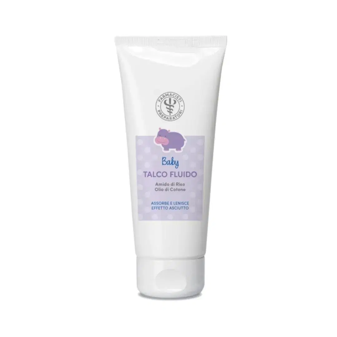 Unifarco Baby Talco Fluido con Amido di Riso e Olio di Cotone 100 ml