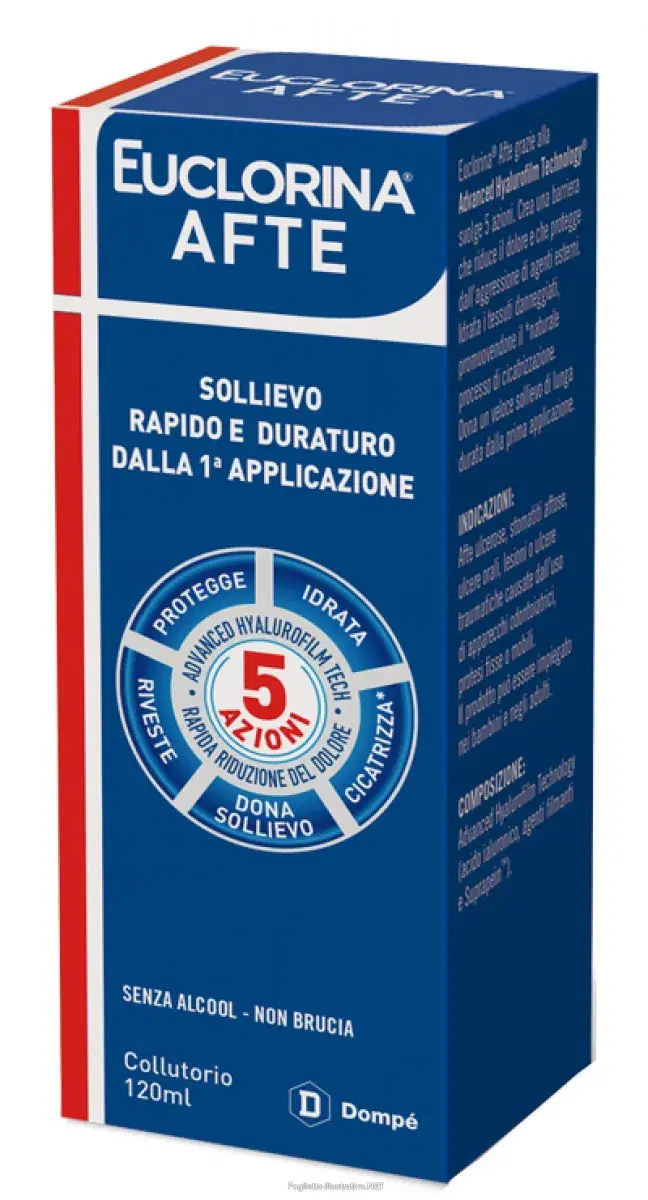 Dompe' Farmaceutici Euclorina Afte Collutorio 120 ml