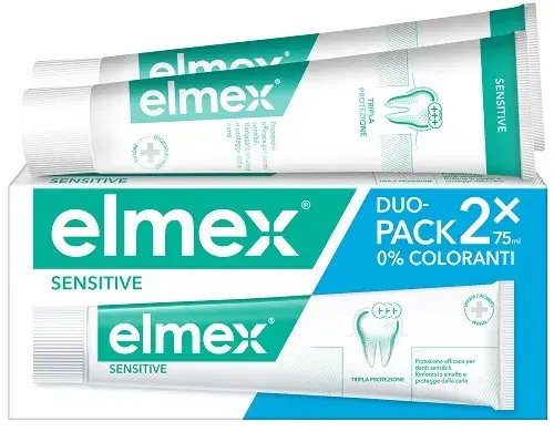 Elmex Sensitive Dentifricio per Denti Sensibili Bitubo 2x75 ml