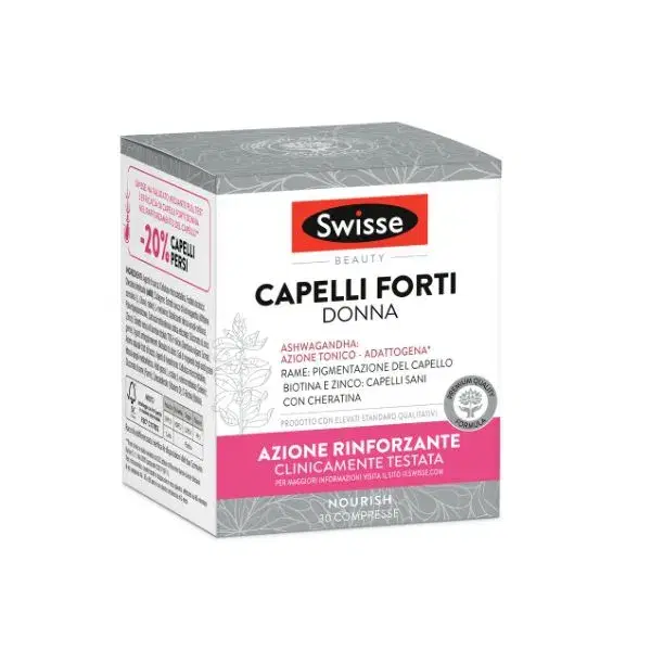 Swisse Capelli Forti Donna Integratore con Collagene e Vitamine 30 Compresse
