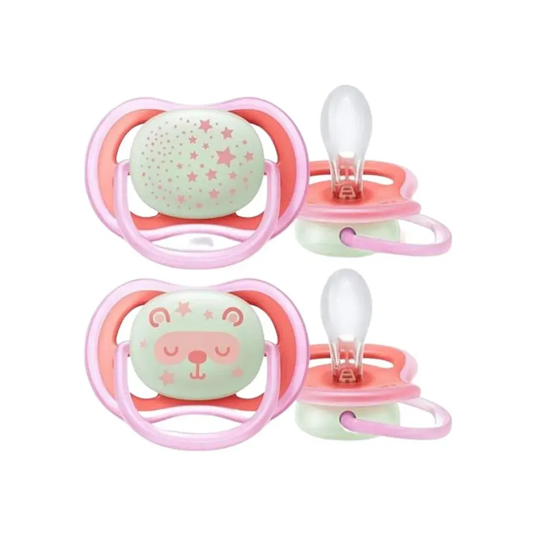 Avent Succhietto Ultra Air Night Ciuccio Leggero Femminile 6-18 Mesi 2 Pezzi