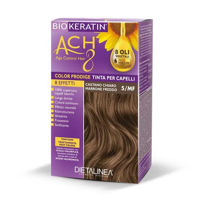 Biokeratin ACH 8 Kit Tinta Per Capelli 5/MF Castano Chiaro Marrone Freddo