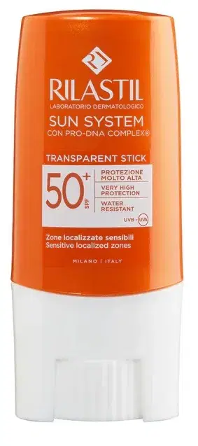 Rilastil Sun System Spf50+ Stick Trasparente Pelli Sensibili Zone Delicate 8,5ml