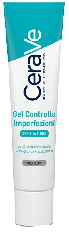 Cerave Acne Aha Bha Gel Viso per il Controllo delle Imperfezioni 40 ml