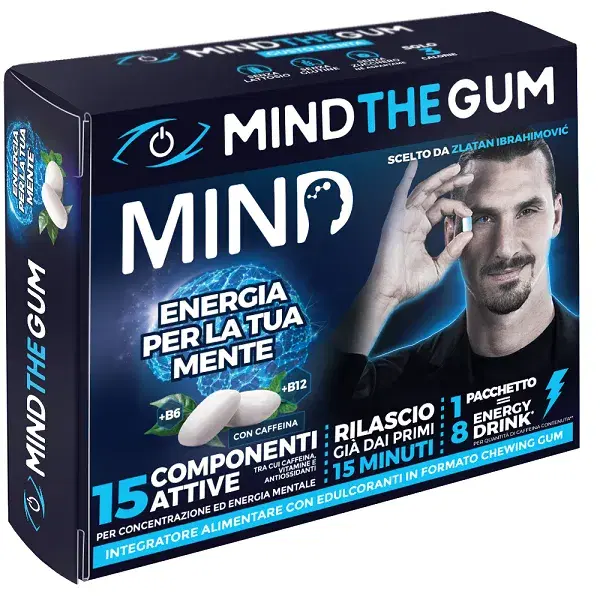 Mind The Gum Integratore per la Mente 18 Gomme