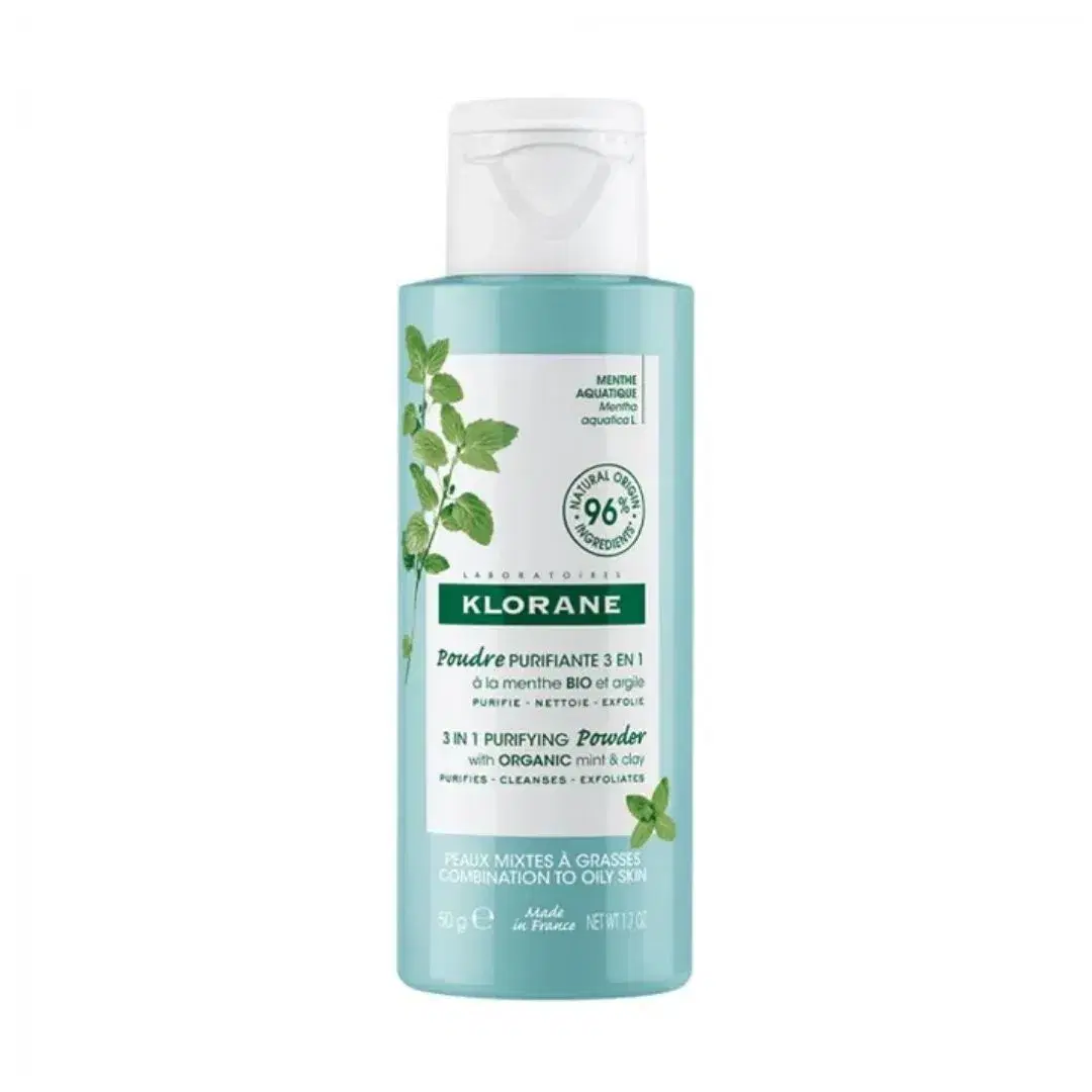 Klorane Polvere Purificante Detox 3 in 1 alla Menta Acquatica 50 G