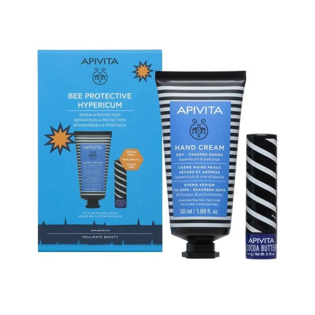 Apivita Bee Protective Hypercum Cofanetto Crema Mani + Stick Labbra