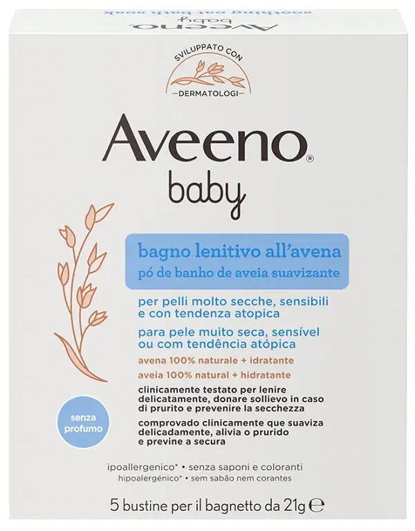 Aveeno Baby Colloidal Active Naturals Baby Polvere Da Bagno 5 Buste