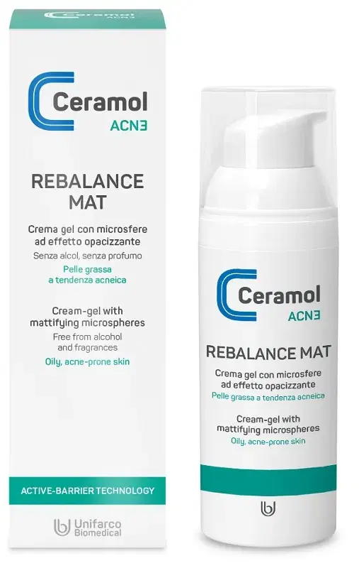 Ceramol Rebalance Mat Crema Viso per Pelli Acneiche 50 ml
