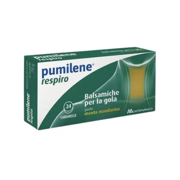 Pumilene Respiro Caramelle Per la Gola Menta e Mandarino 24 Pastiglie