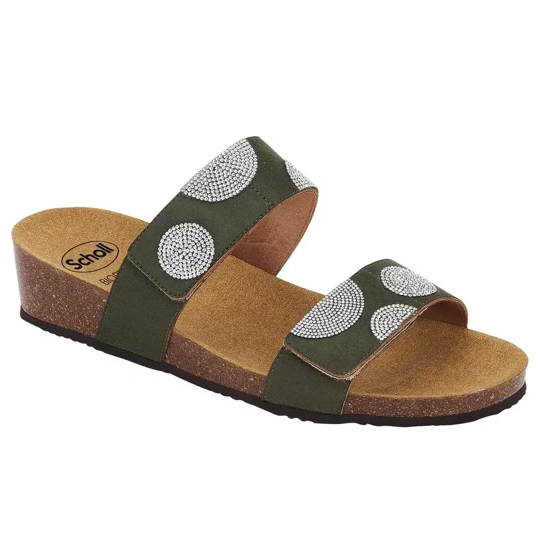 Dr. Scholl Dubai 2 Straps Sandalo Donna con Strass Verdi 37