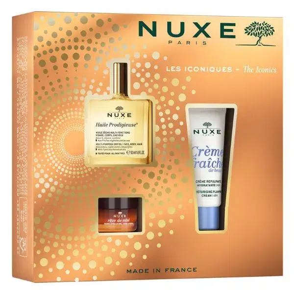 Nuxe Cofanetto Gli Iconici Olio Secco + Crema Viso + Balsamo Labbra