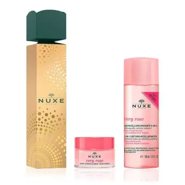 Nuxe Cofanetto Cracker Very Rose Balsamo Labbra + Acqua Micellare 3 in 1