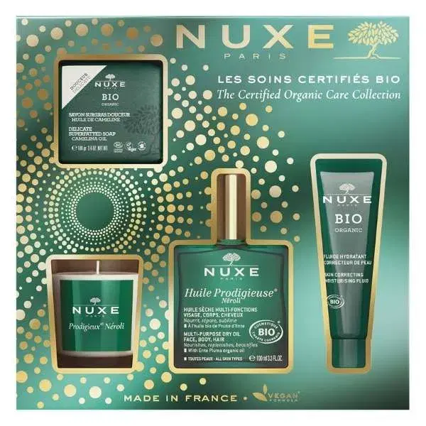 Nuxe Cofanetto Bio Olio Néroli + Fluido Correttore + Sapone Solido + Candela