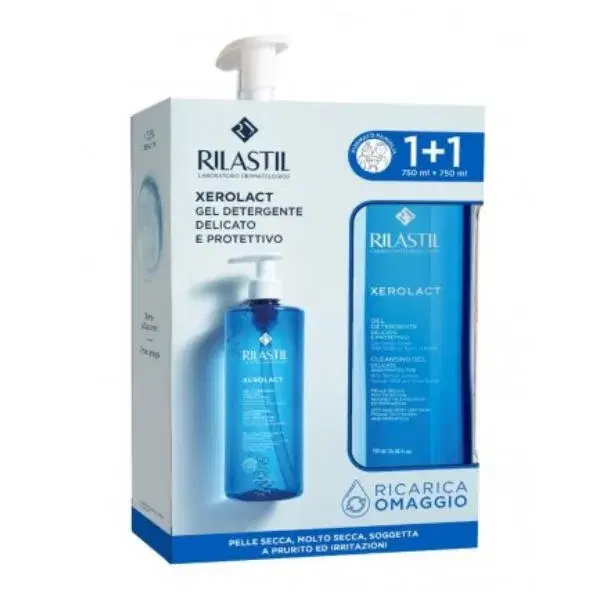 Rilastil Xerolact Gel Detergente 750 ml + Ricarica 750 ml