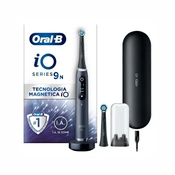 Oral-B Spazzolino Elettrico Ricaricabile iO 9S Nero + 2 Testine + Custodia