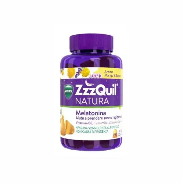 ZzzQuil Natura Melatonina Integratore per il Sonno Mango e Banana 60 Gommose