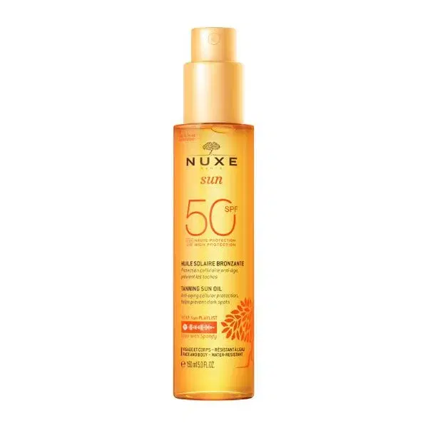 Nuxe Sun Olio Solare Abbronzante Viso e Corpo Protezione Alta Spf50 150 ml