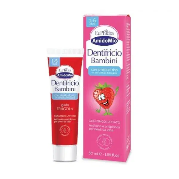 Euphidra Amidomio Dentifricio Anticarie e Antiplacca 1-5 Anni Gusto Fragola 50ml