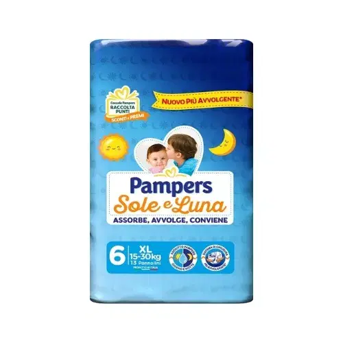 Pampers Sole E Luna Extralarge Taglia 6 (15-30 Kg) 13 Pannolini