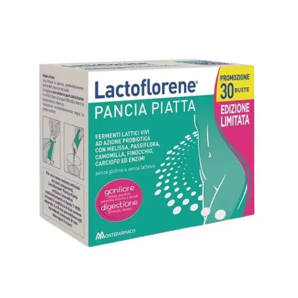 Lactoflorene Pancia Piatta Integratore Gonfiore Addominale 30 Bustine